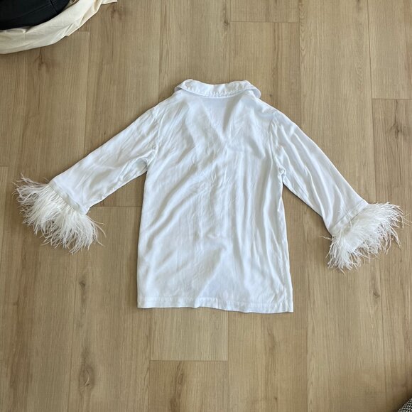 Sleeper - White Bridal Double Feather PJ Set (XS) - Picture 3 of 6
